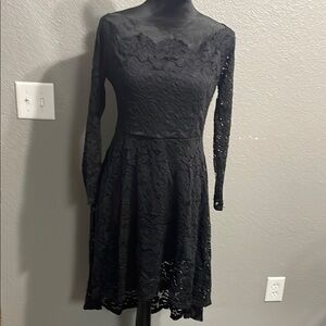 CNFIO Elegant Black Lace Dress